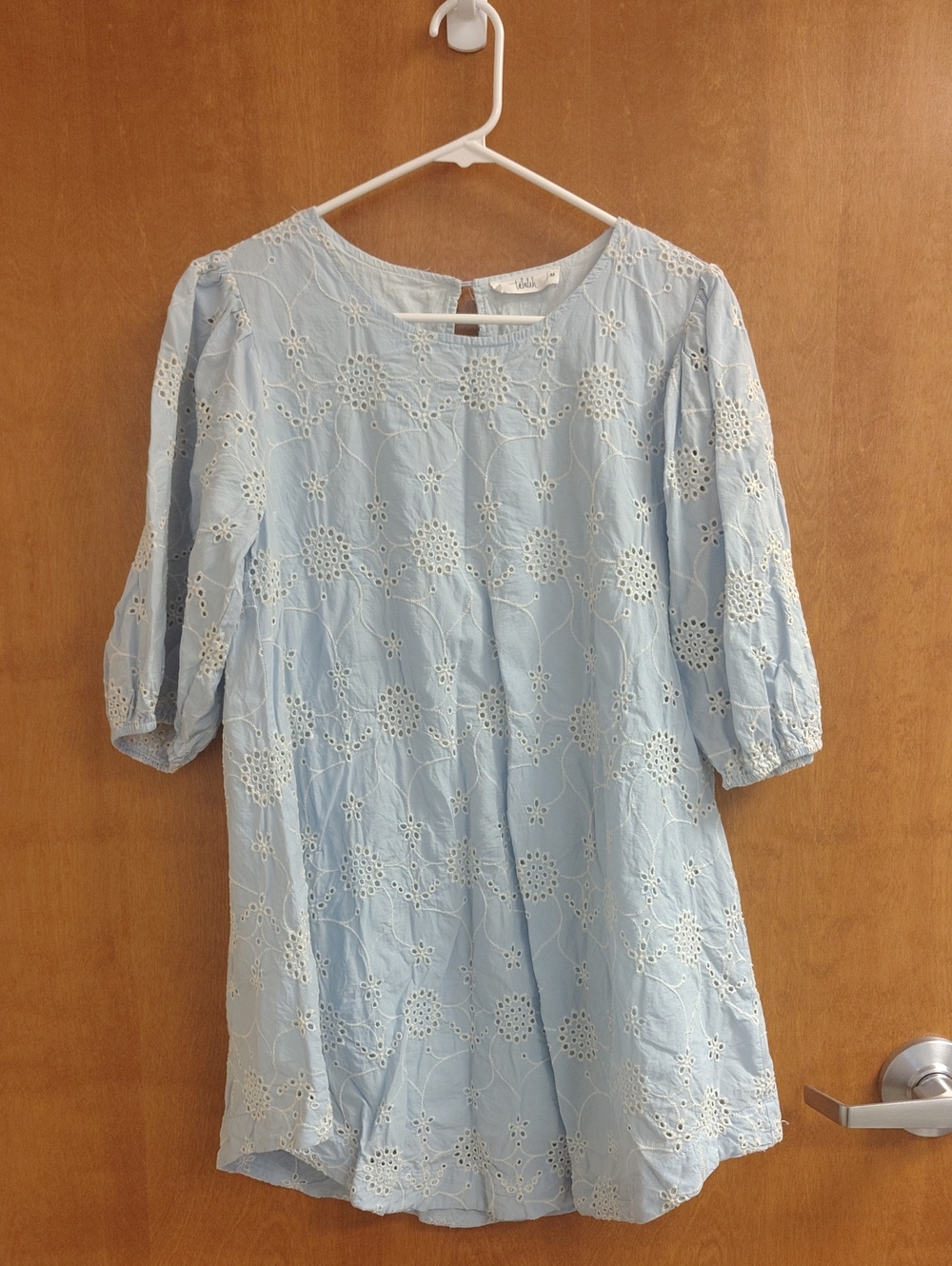 Talula Women's Light Blue Eyelet Mini Dress